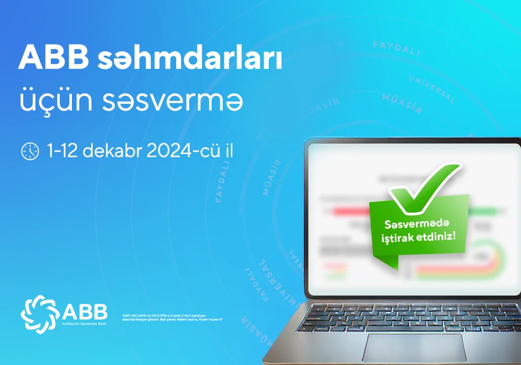 ABB səhmdarları ilk dəfə elektron qaydada səs verəcəklər