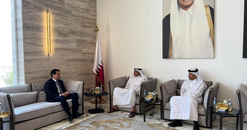 Hikmət Hacıyev Qətər Əmirinin Milli Təhlükəsizlik məsələləri üzrə müşaviri ilə görüşüb