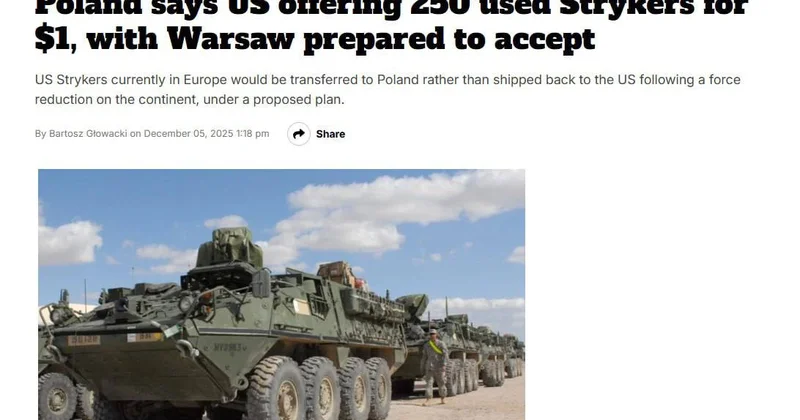 США предложили Польше 250 бронемашин Stryker за 1 доллар