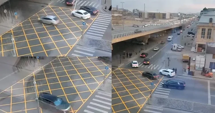 Bakıda avtomobillərin intensiv hərəkət etdiyi yola sarı tor çəkildi Sürücülərin NƏZƏRİNƏ