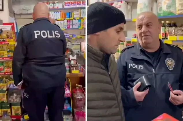 Marketə girən polisin bu hərəkəti müzakirələrə səbəb oldu VİDEO