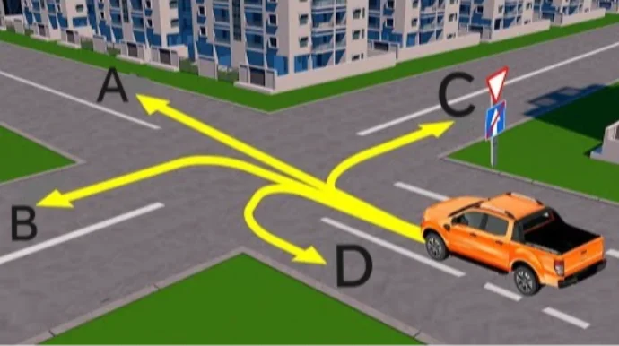 Sürücü hansı istiqamət üzrə hərəkət edə bilər? CAVAB VER, HƏDİYYƏ QAZAN