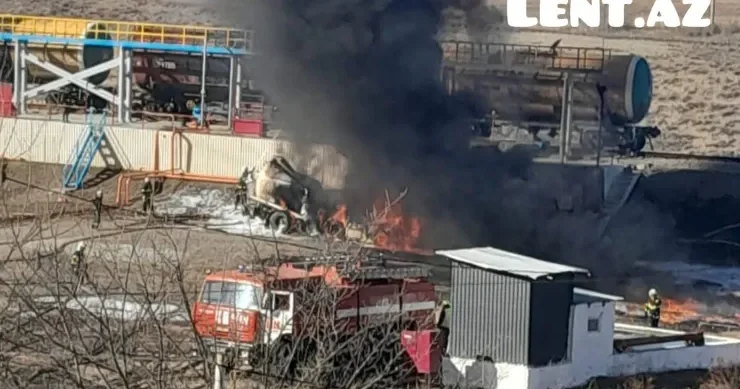 Qazax Neft Bazasında maşın partladı, ölən var VİDEO YENİLƏNİB