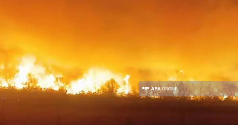 Füzuli və Cəbrayıl rayonları ərazisində güclü yanğın başlayıb VİDEO YENİLƏNİB