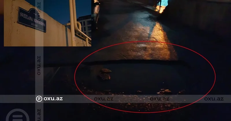 Metronun Nəsimi stansiyasının çıxışında TƏHLÜKƏLİ VƏZİYYƏT: Dərin çuxurlar sürücülərə təhlükə yaradır