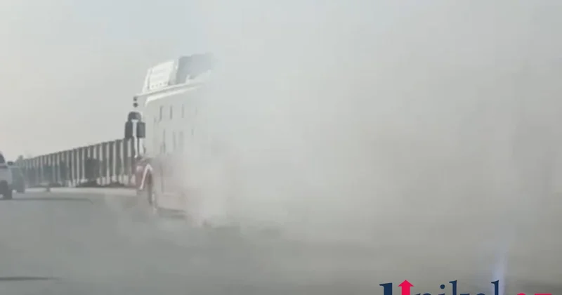 BakuBus da qorxulu anlar Avtobus tüstülədi (VİDEO)