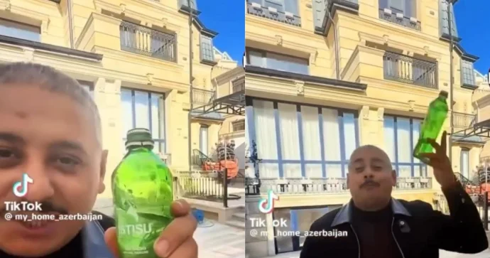 Bloger ölkənin yerli brendi olan mineral su məhsulunu bu cür təhqir etdi, tənqid olundu VİDEO