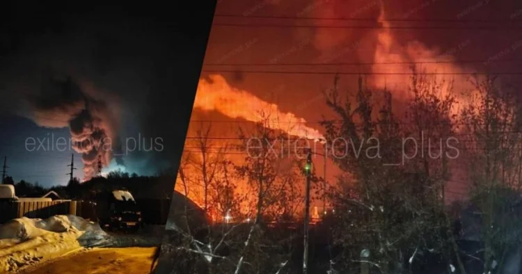 Rusiyada yanacaq zavoduna hücum edilib