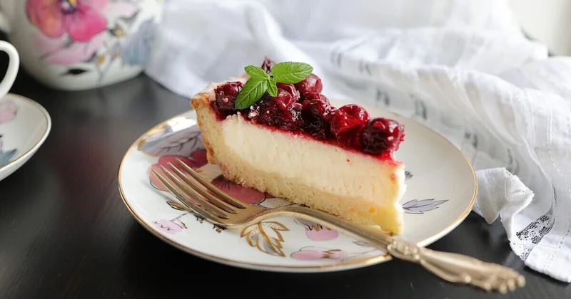 Простой и вкусный вишневый чизкейк без выпечки