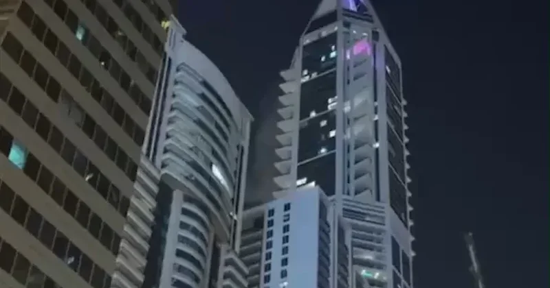 Иранский дрон врезался в небоскреб 23 Marina Tower в Дубае