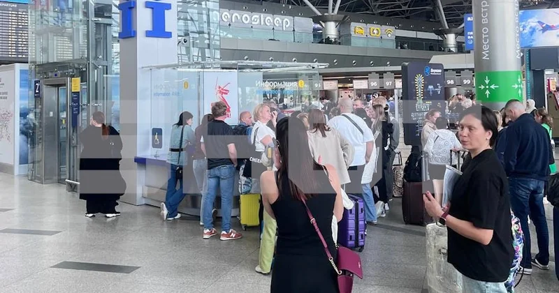 Domodedovo hava limanında xaos Sərnişinlər görün nəyə əl atdı VİDEO KONKRET