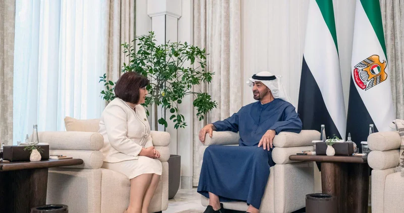 Sahibə Qafarova BƏƏ Prezidenti Şeyx Məhəmməd bin Zayed Al Nəhyan ilə görüşüb FOTO