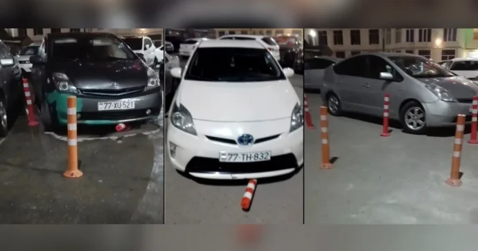 Bu binanın həyətində sürücülər sakinlərin canını boğaza yığıb VİDEO
