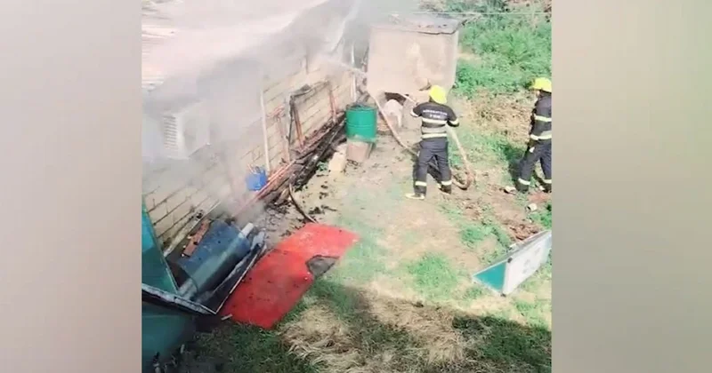 Sabirabadda çayxana yandı VİDEO
