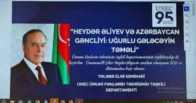 UNEC də “Heydər Əliyev 102” tələbə elmi seminarı keçirilib