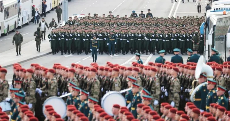 Moskvada Qələbə paradına hazırlığın görüntüləri