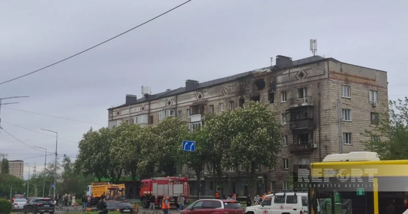Kiyevə raket və dronlarla kütləvi hücumdan FOTOLAR