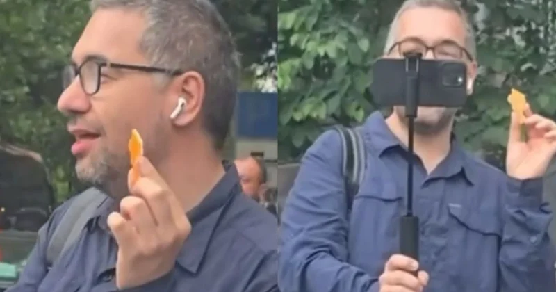 Türkiyəli jurnalist İrəvanın mərkəzində Paşinyanın Real Ermənistan nişanını nümayiş etdirdi VİDEO