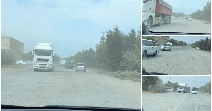 Xırdalanın məşhur prospektində yol dağılıb: Sürücülər və piyadalar əziyyət çəkir VİDEO