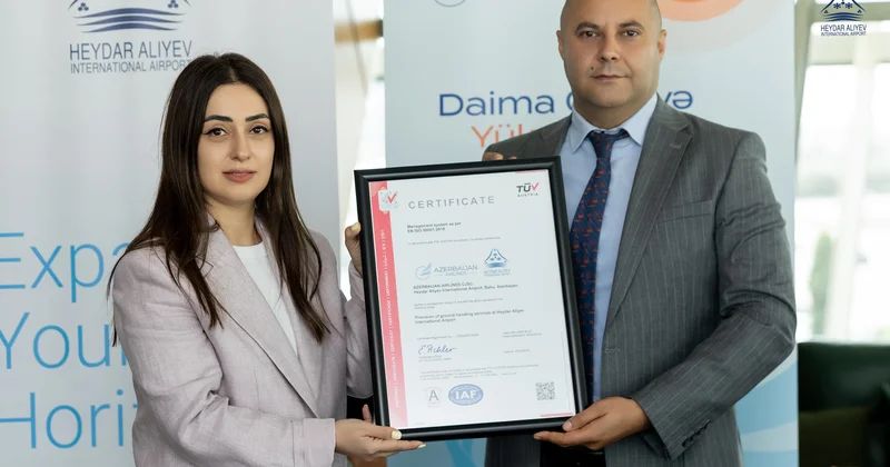 Heydər Əliyev Beynəlxalq Aeroportu enerji idarəetməsi üzrə beynəlxalq sertifikat alıb FOTO