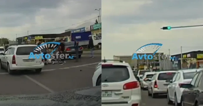 Avtobus zolağına girən “BMW” piyadanı vurdu ANBAAN VİDEO