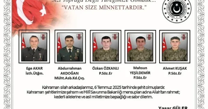 Türkiyənin 12 hərbçisi şəhid oldu YENİLƏNİB