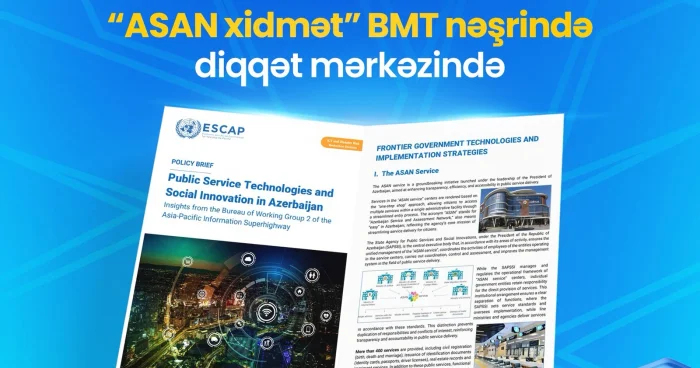 ASAN xidmət in fəaliyyəti BMT nəşrində işıqlandırılıb