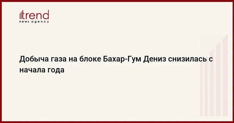 Добыча газа на блоке Бахар Гум Дениз снизилась с начала года