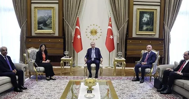 Ərdoğan DEM Partiyasının nümayəndələri ilə görüşdü Foto