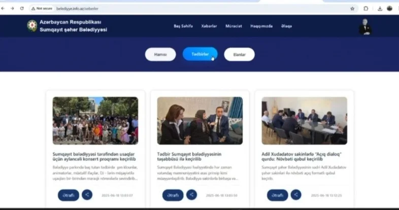 Sumqayıt şəhərində adlı yeni sayt istifadəyə verilib