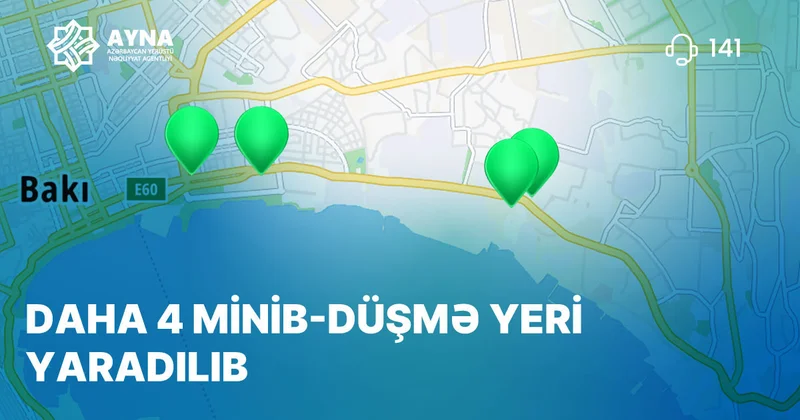 Bakıda daha dörd avtobus zolağında minib düşmə yerləri yaradılıb