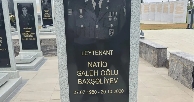 Şəhid leytenant Baxşəliyev Natiq Saleh oğlunun doğum günü münasibətilə məzarı ziyarət olunub