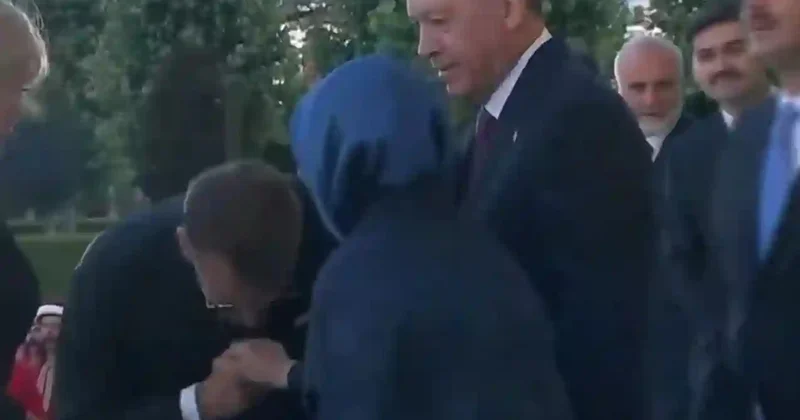 Makron əlini öpmək istədi Əminə Ərdoğan geri çəkildi+Video