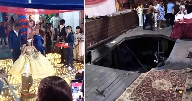 Braziliyada ad günü zamanı döşəmə çökdü 11 nəfər xəsarət aldı + Video