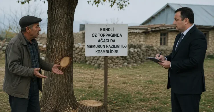 Kəndli öz torpağında ağacı da məmurun razılığı ilə kəsməlidir AÇIQLAMA