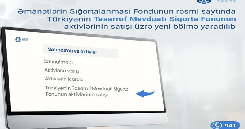 ƏSF Türkiyə Fondunun satışa çıxarılan aktivlərini saytında təqdim edəcək