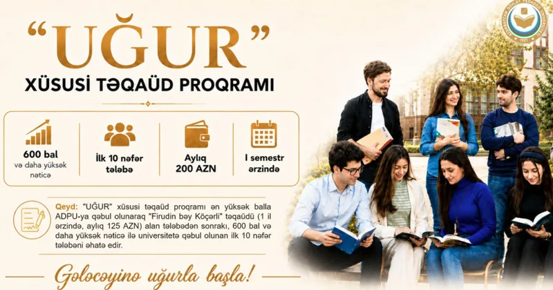 ADPU da 600 bal və yuxarı nəticə göstərən ilk 10 tələbəyə “Uğur” təqaüdü veriləcək