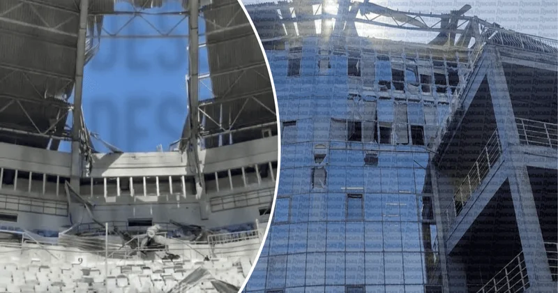 Rusiya Odessadakı Çernomorets stadionuna zərbə endirib: arenaya ziyan dəyib, bir nəfər yaralanıb