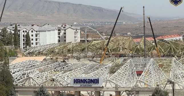 Təmir olunan Xankəndi stadionunda son durum Video
