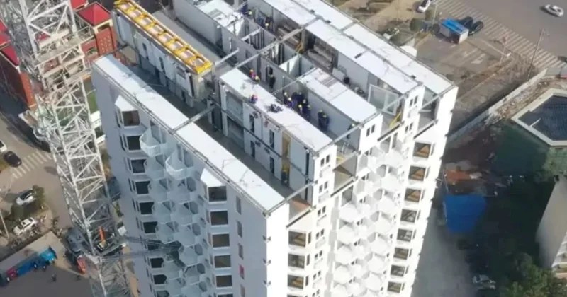 26 mərtəbəli bina cəmi 120 saata tikildi: Necə görünür? VİDEO