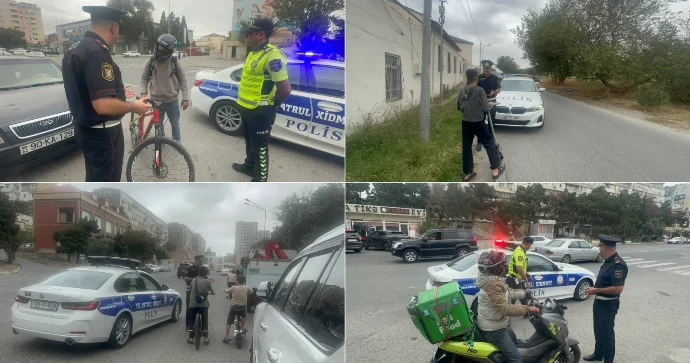 Suraxanıda moped, skuter və motosiklet sürənlərlə bağlı tədbir keçirildi VİDEO