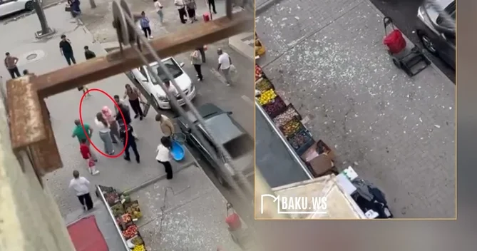 Xırdalanda şüşə balkon qırıldı, qadının başına düşdü