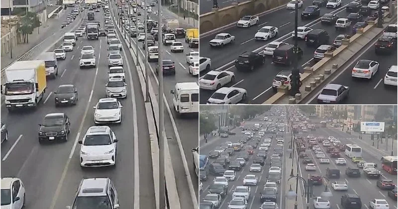 Bakıda 19 istiqamətdə sıxlıq var FOTO