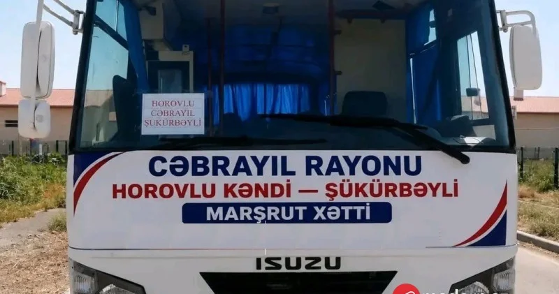 Cəbrayılda kəndlərarası avtobus marşrutu açıldı FOTO
