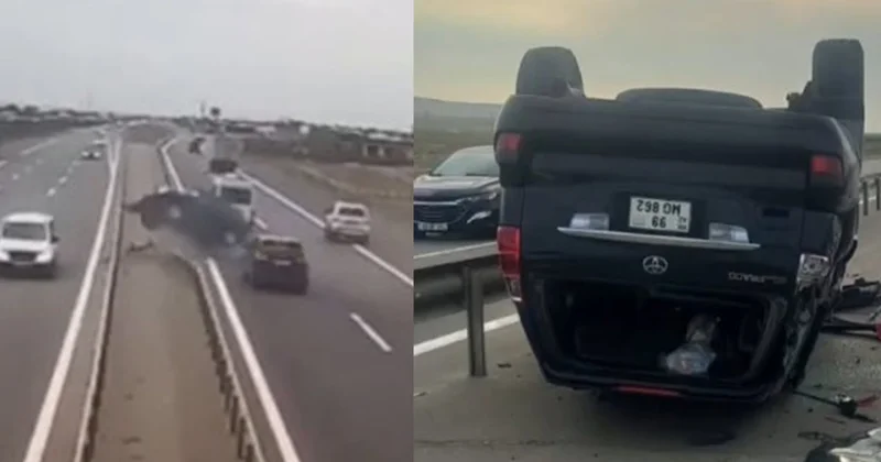Yuxulu sürücü “Prado”nu aşırdı Anbaan görüntülər