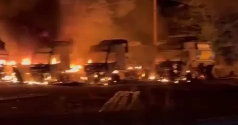 Kiyev yaxınlığında logistika mərkəzi vuruldu Video