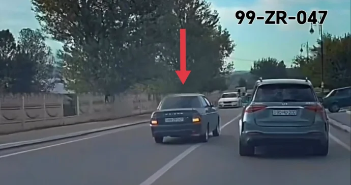 Şamaxıda insanlara qorxulu anlar yaşadan sürücü: Əks yola çıxıb... VİDEO