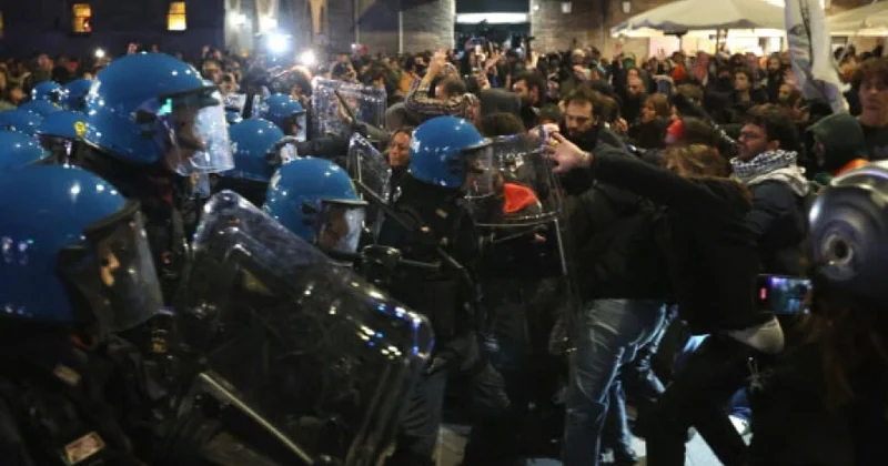 İtaliyada HƏMAS ın İsrailə hücumunun ildönümünə görə keçirilən aksiyalarda polislə qarşıdurma baş verib