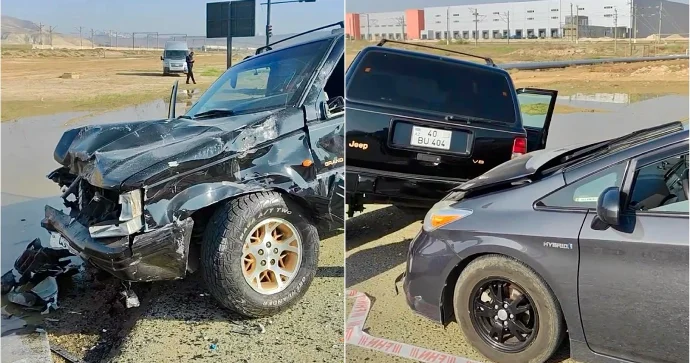 Xocasən yolunda “Prius” və “Jeep” toqquşdu VİDEO
