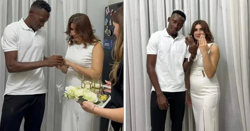 Kamerunlu futbolçu geri qayıtdı, azərbaycanlı xanımla nişanlandı FOTO